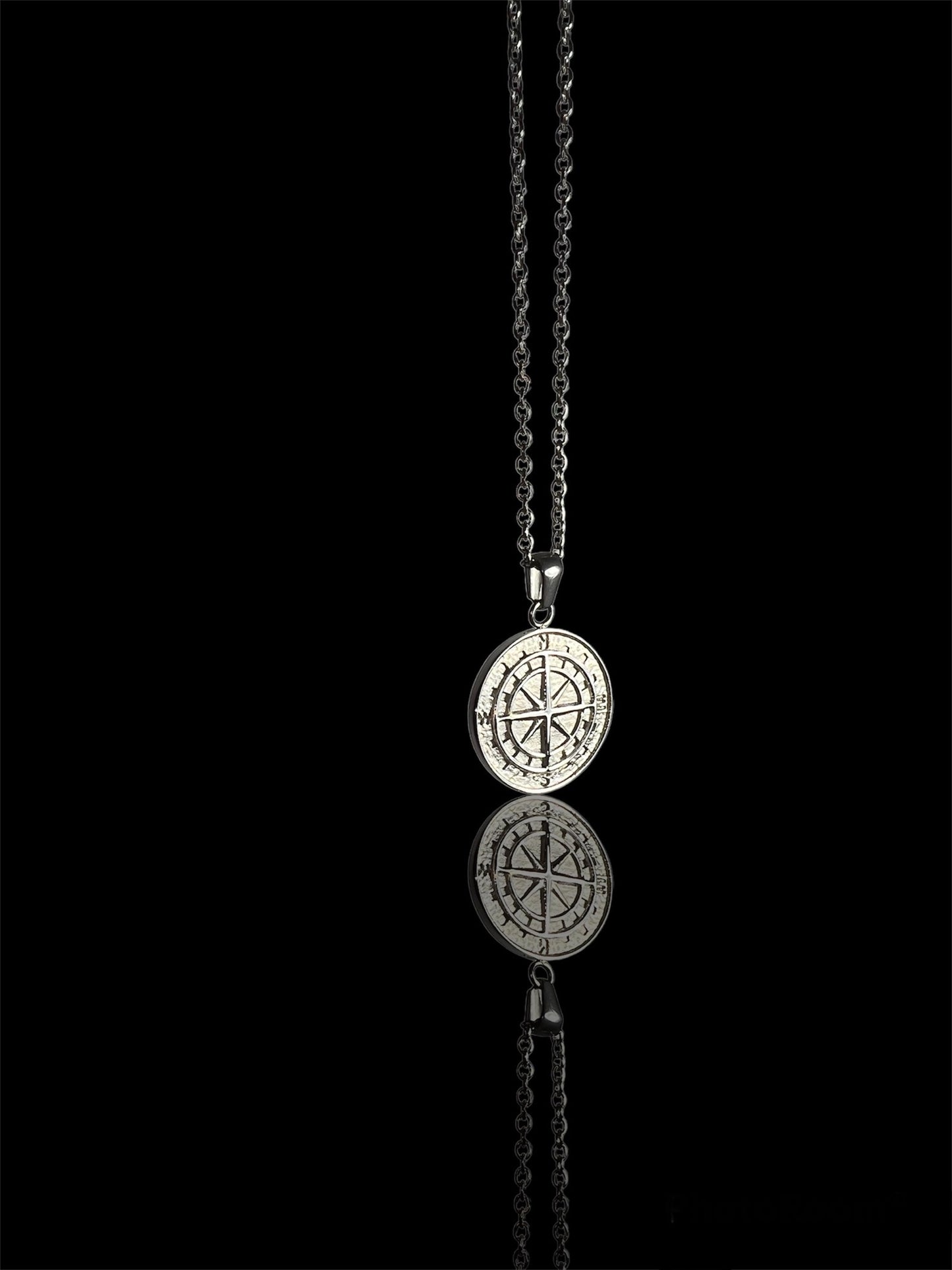 Set de pendiente de compas con pulsera de diseño girante (plateado)