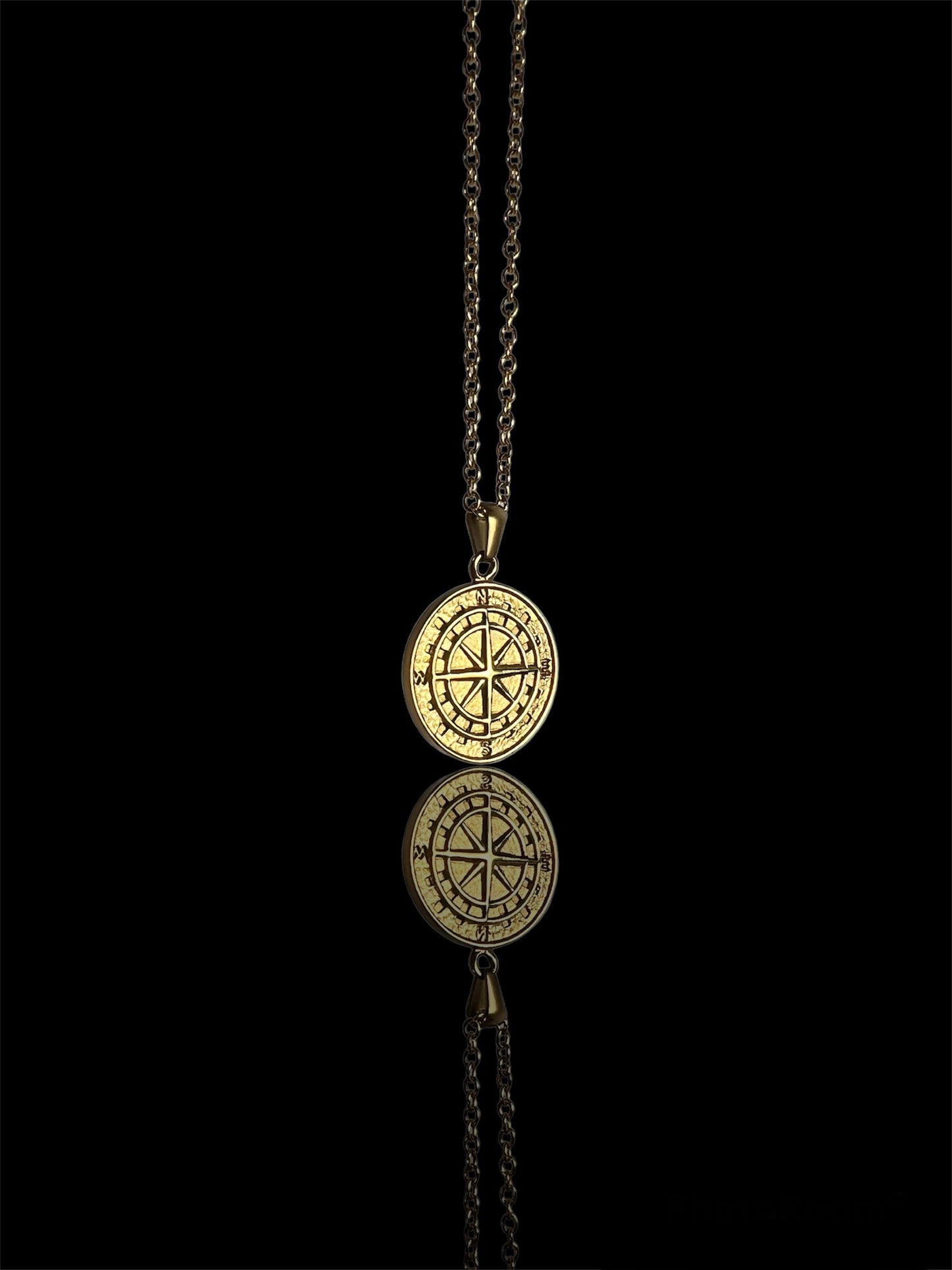 Set de pendiente compas con brazalete infinito (dorado)